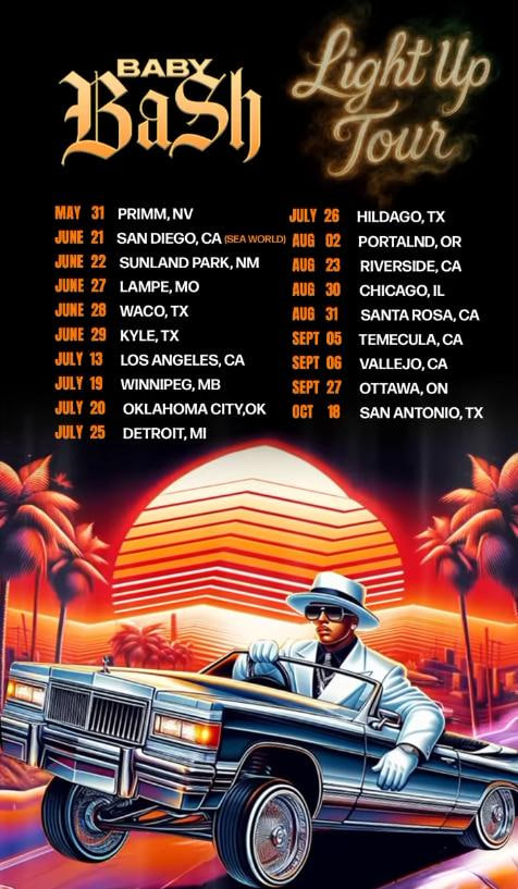 Baby Bash Light Up Tour Poster 2026
